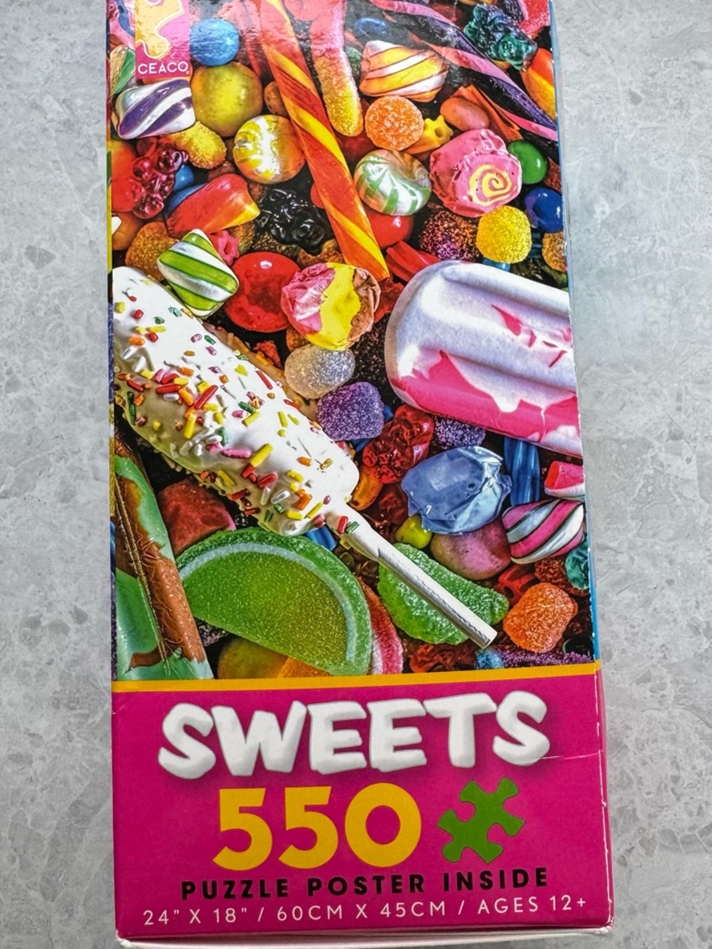 Sweets 550-Piece Puzzle Poster - Pink Candy Design